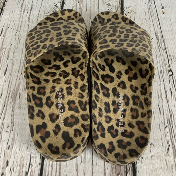 Steve Madden Sofi Leopard Print Slides Women’s Sz 6 PreLoved Sandals Pool Slides - Picture 3 of 7